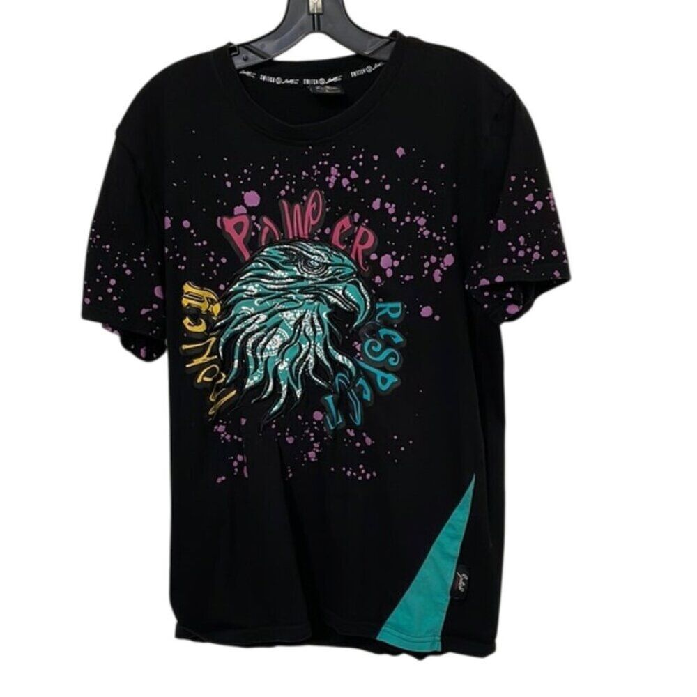 Switch Remarkable Black T-Shirt Mens Large Money Power Respect Eagle Urban